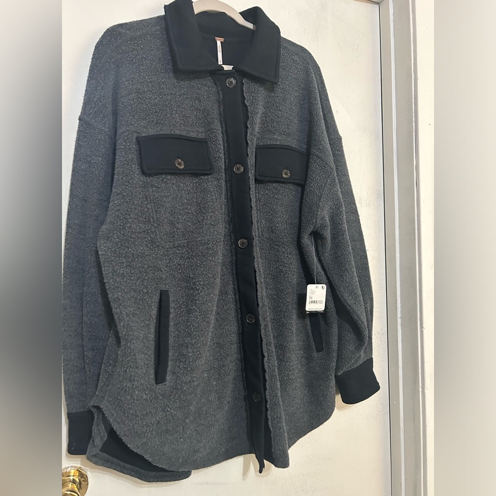 NWT Free People Ruby Fleece Shirt Jacket Incense medium $128+